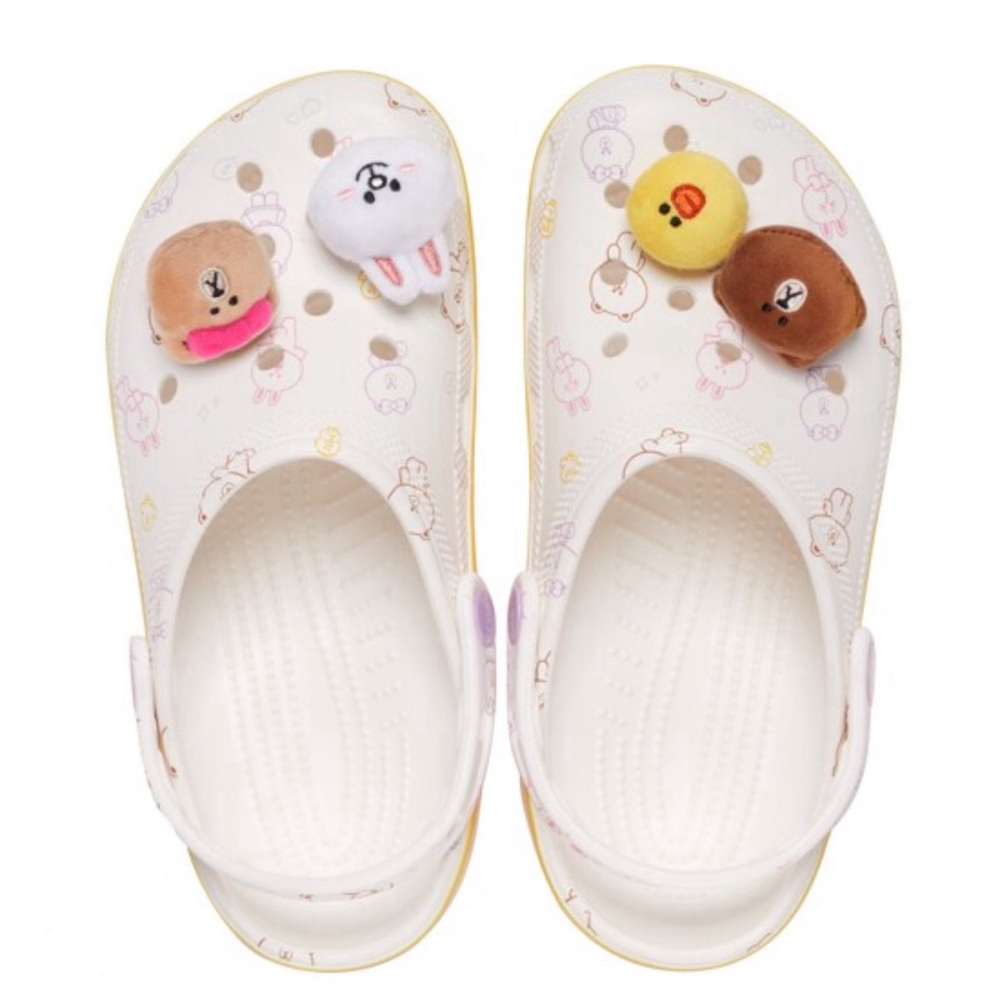 Kids White Cartoon Character Clogs